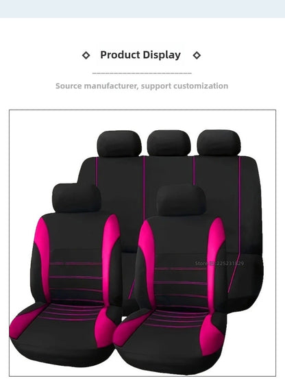 Almofada universal com design de linha de cintura AUTOMOTIVA Tamanho universal para carro, SUV, caminhão, van, acessórios, capas de assento internas, conjunto completo