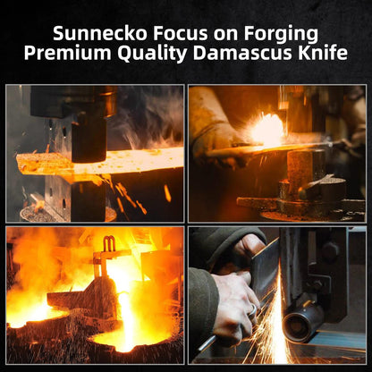Facas de chef Sunnecko Damascus 1-7 peças/conjunto Faca de corte de carne de aço VG10 de alto carbono Faca de cozinha de corte utilitária ultra afiada