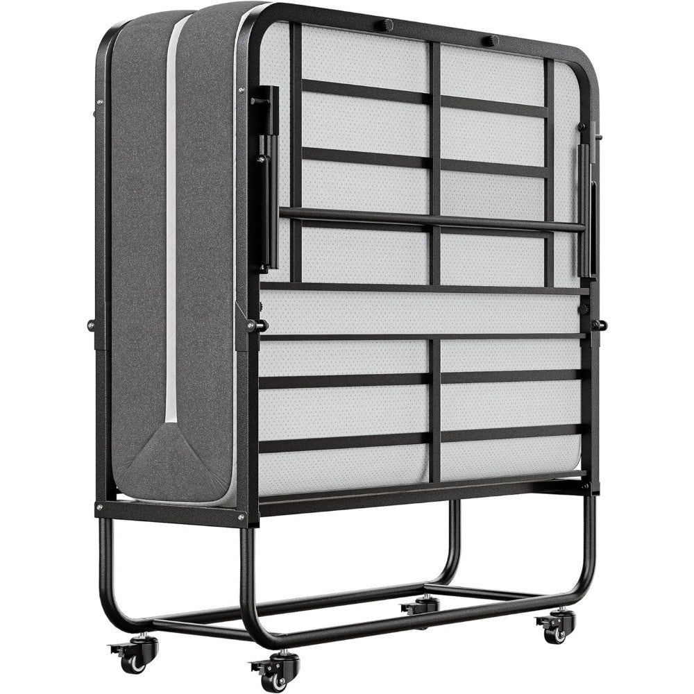 Folding Bed 75" x 31" with Mattress, Rollaway Guest Portable Foldable Extra Bed for Adults, Fold up Bed with 5" Memory