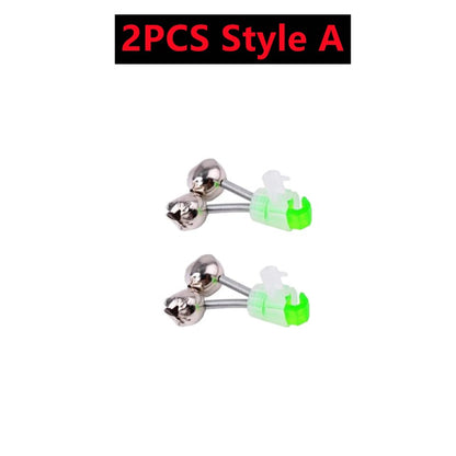 10-1PC Fishing Bite Alarms Fishing Rod Bells Tip Clip Bells Ring Green ABS Fishing Accessory Outdoor Pole Fish Bites Indicators