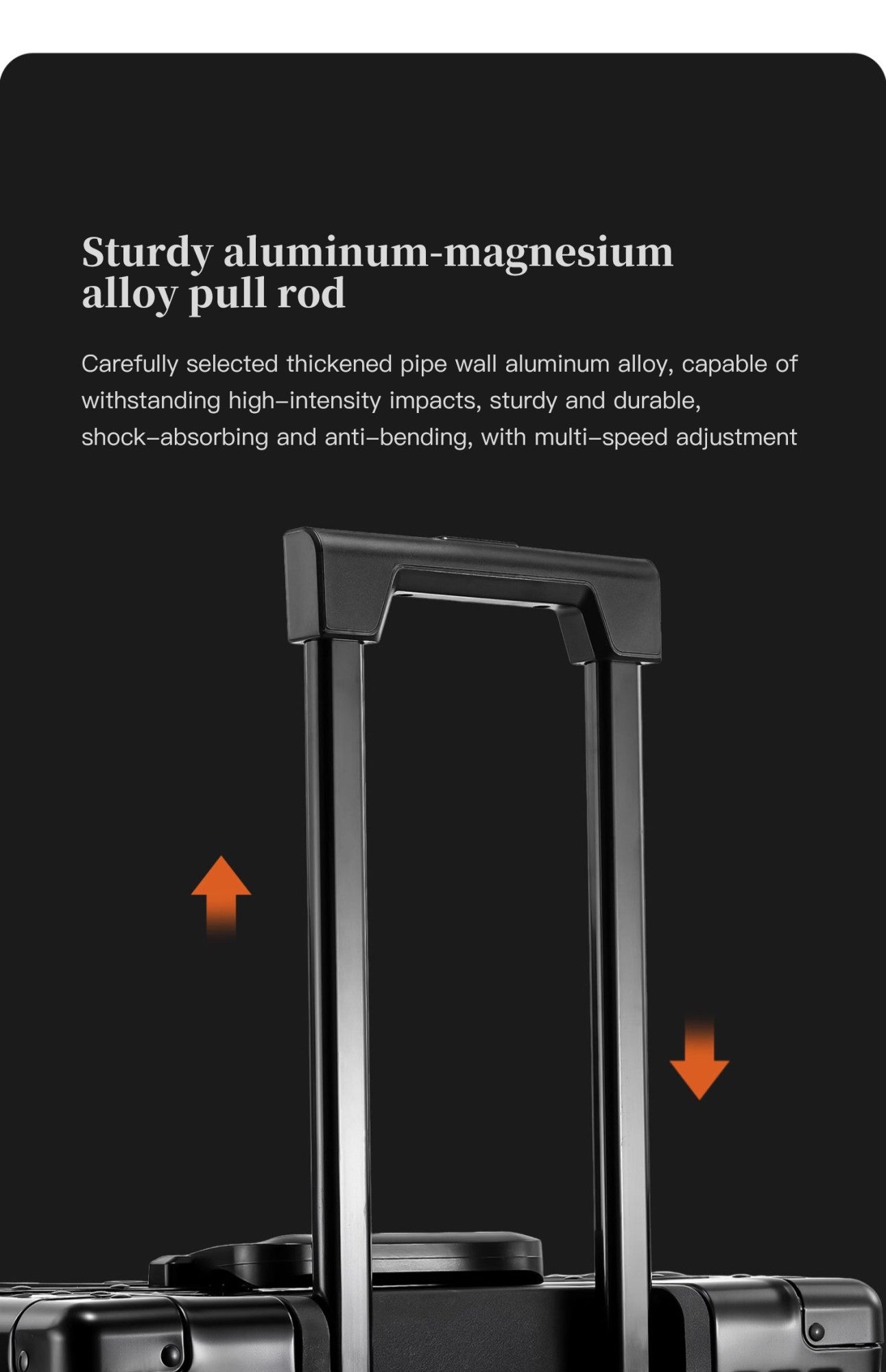 SUSHIMU 20-inch all-aluminum-magnesium alloy luggage with front opening, trolley suitcase, carry-on suitcase, metal travel