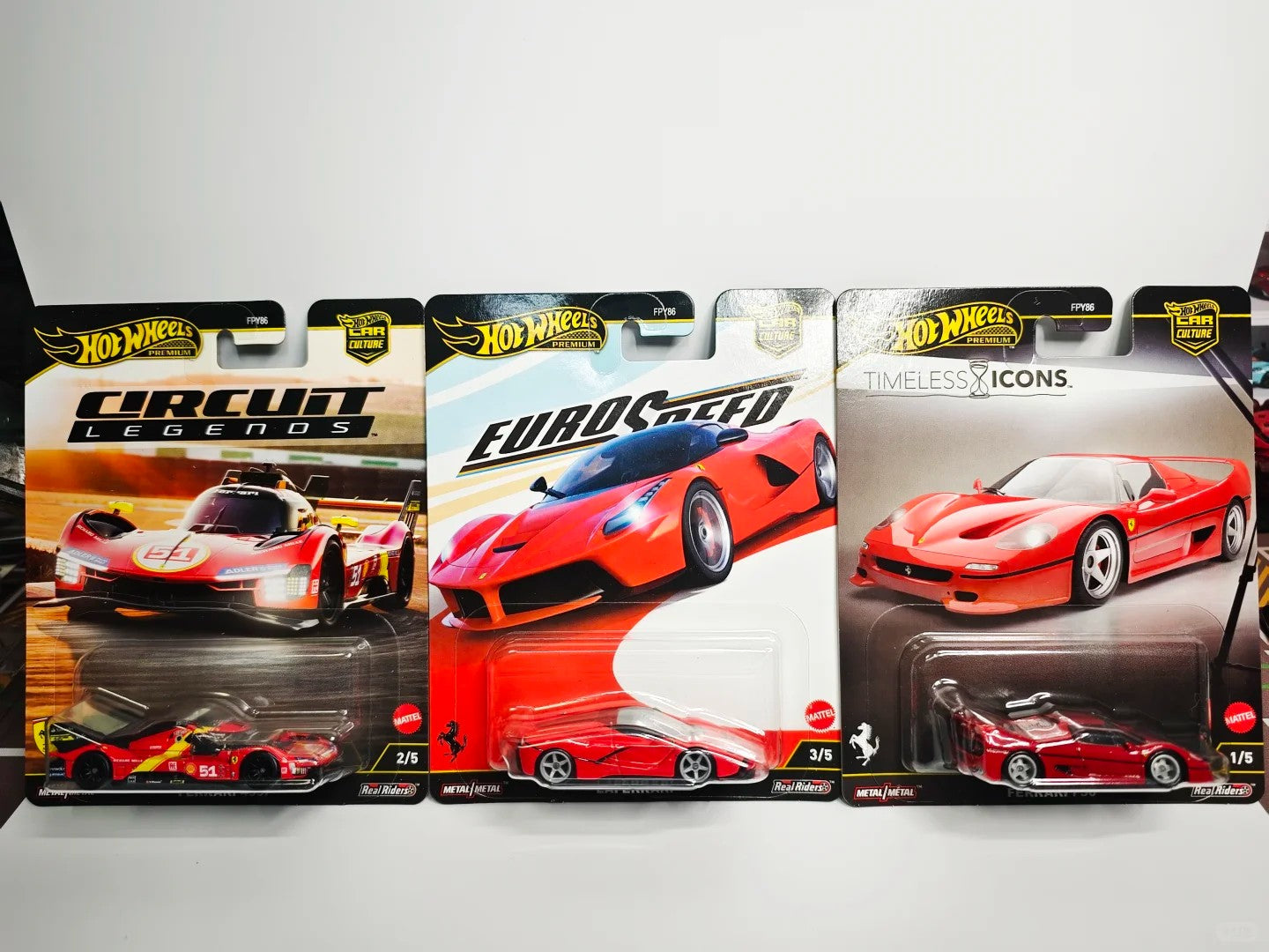 Hot Wheels Premium Ferrari Laferrari Raro Colecionável Carro Esportivo Modelo Sf90 Ferrari 365 Veículo de Brinquedo de Liga Fundido