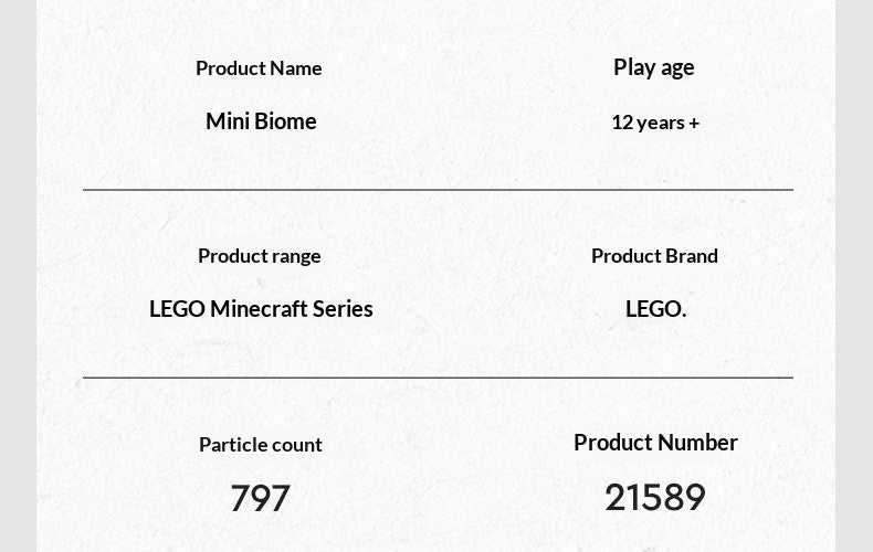 Blocos de Montar Lego My World Série 21589 Mini bioma brinquedo de montar de blocos para meninos e meninas presente infantil