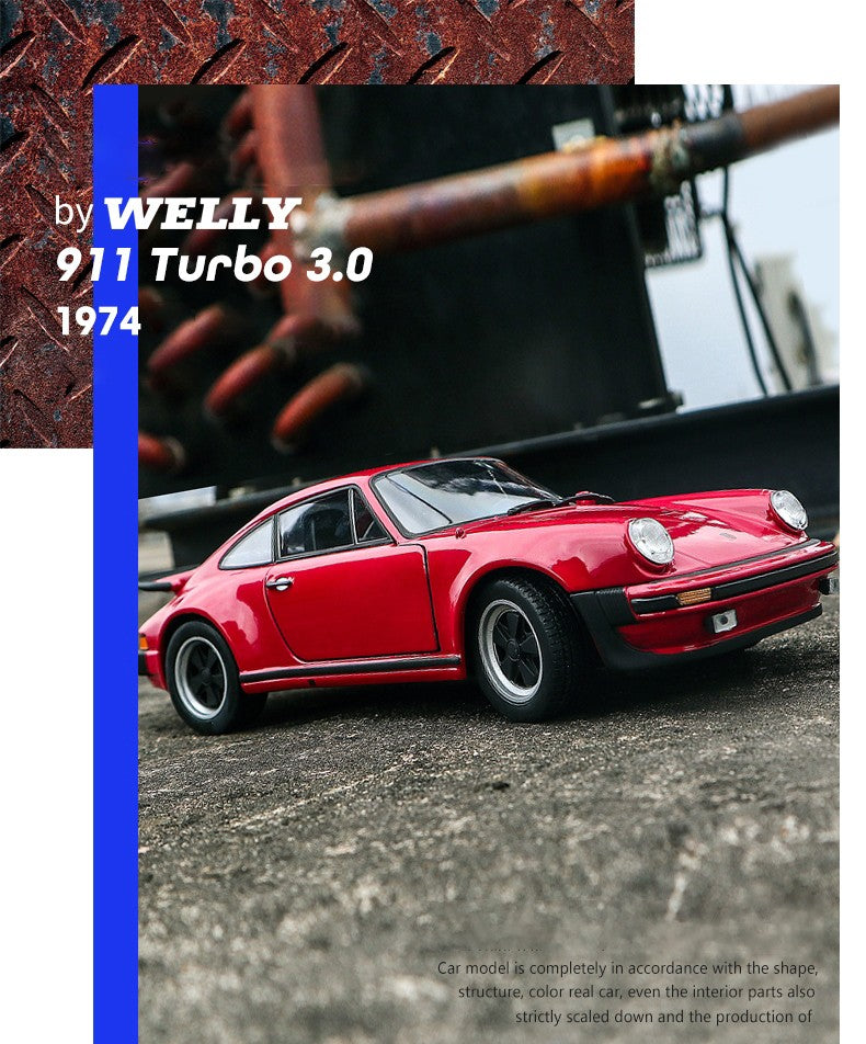 WELLY 1:24 Porsche 911 Turbo 3.0 1974 Liga Fundido e Veículos de Brinquedo Modelo de Carro Miniatura Escala de Carro Brinquedo Para Crianças