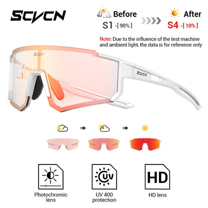 Óculos de Sol Fotocromáticos SCVCN Óculos de Ciclismo para Esportes ao Ar Livre Masculino Feminino MTB Escalada Óculos de Condução para Bicicleta Novo