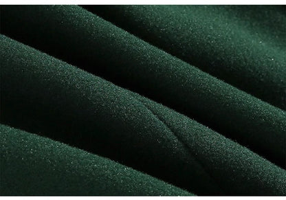 Mauroicardi Autumn Winter Long Warm Oversized Soft Dark Green Black Woolen Coat Men Loose Casual Korean Wool Blends Overcoat