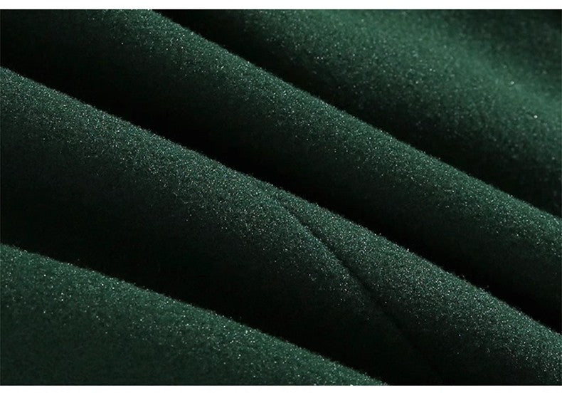 Mauroicardi Autumn Winter Long Warm Oversized Soft Dark Green Black Woolen Coat Men Loose Casual Korean Wool Blends Overcoat