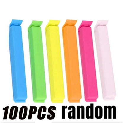 10-100pçs Clipes de Plástico para Saco de Comida Selador Braçadeira Ferramenta de Cozinha Selagem Portátil de Armazenamento Clipe de Vedação para Acessórios de Selagem de Saco