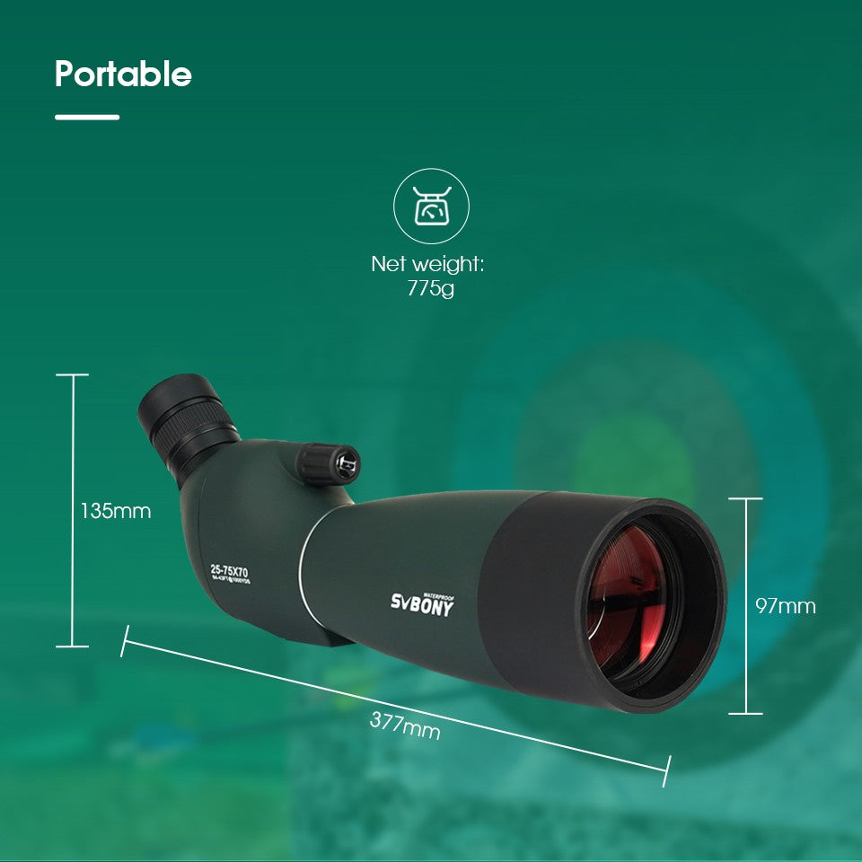 Svbony SV28plus 50/60/70mm Luneta Terrestre Telescópio Zoom Potente Longo Alcance Prisma PORRO Adequado para Tiro ao Alvo Arco e Flecha