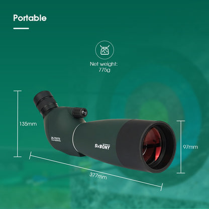 Svbony SV28plus 50/60/70mm Luneta Terrestre Telescópio Zoom Potente Longo Alcance Prisma PORRO Adequado para Tiro ao Alvo Arco e Flecha