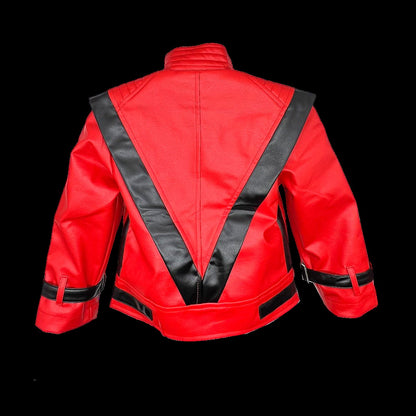 Michael Joseph Jackson Leather Red Thrilling Jacket, Suitable for 5-12 Year Boys Girls Kids ,Halloween Birthday Gift,