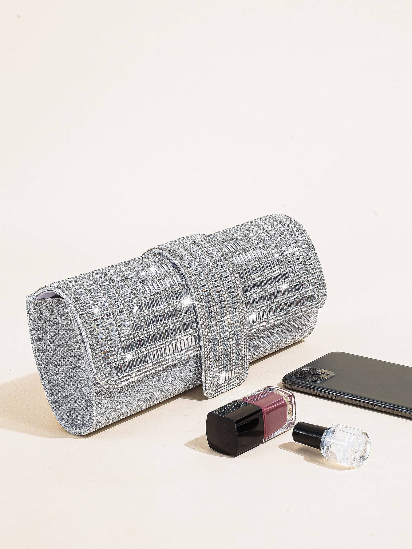 Luxury Glitter Evening Handbag, Rhinestone Evening Bag, Elegant Shiny Banquet Purse