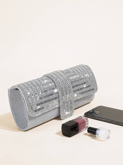 Luxury Glitter Evening Handbag, Rhinestone Evening Bag, Elegant Shiny Banquet Purse