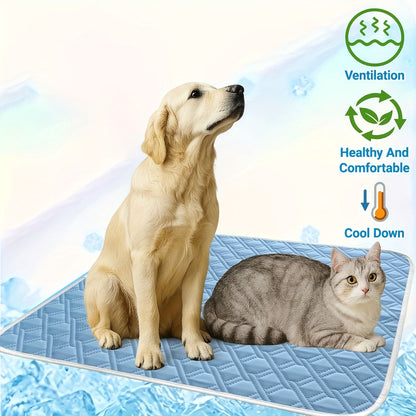 Nova almofada de resfriamento para cães, lavável, portátil, para o verão, cobertor de seda gelada para cães e gatos, tapete de dormir respirável para sofá