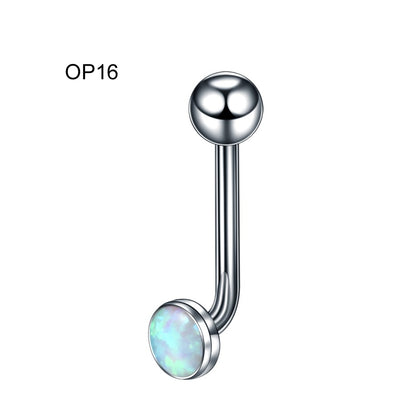 1PC Titânio Christina Vertical Hood Piercings Anéis de Lábio Flor Opala Sexy Piercings de Lábio Joias de Piercing de Sobrancelha VCH