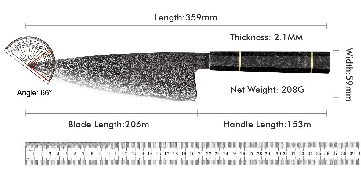 Professional 67-layer Damascus Japanese Kitchen Nakiri Gyuto Chef bread boning Knife Set Home kitchen tool with Carbon Fiber HD
