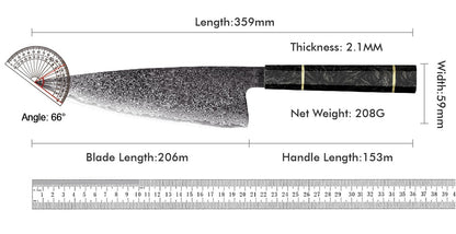 Professional 67-layer Damascus Japanese Kitchen Nakiri Gyuto Chef bread boning Knife Set Home kitchen tool with Carbon Fiber HD