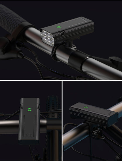 10000mAh 6-8 LED Bike Light USB Rechargeable 3600 Lumens Bike Headlight Super Bright Flashlight Front Lights and Back Rear light