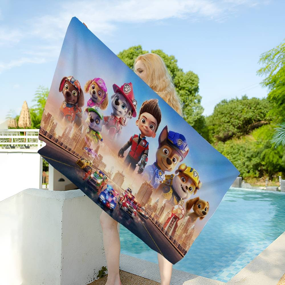 TV Paw Anime P-Patrols Anime Beach Swimming Towel Soft Absorbent Washcloth Children's Gifts For Kids Travel Camping Gym