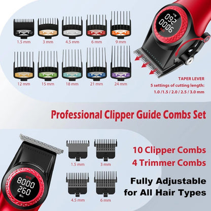 VGR Hair Trimmer Professional Hair Cutting Machine Electric Barber Clippers Adjustable 9000RPM Metal Trimmer for Men V-001 V-977
