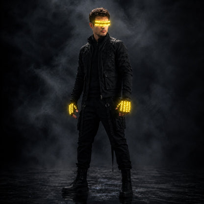 LED Glowing Gloves with Fluorescent Show, Creative Personality, Halloween, Christmas, Stage, DJ Singer, Performing, Personality