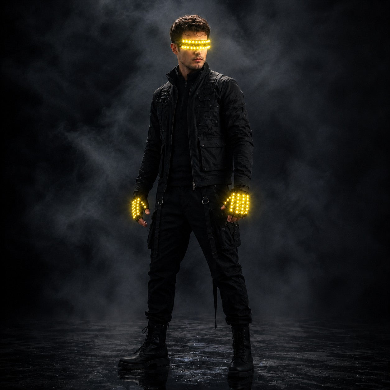 LED Glowing Gloves with Fluorescent Show, Creative Personality, Halloween, Christmas, Stage, DJ Singer, Performing, Personality