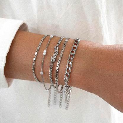 Conjunto de Pulseiras Femininas Corrente Cubana, Cor Dourada, Boho Retrô, Torção Grossa, Joias da Moda de Qualidade, 11 Peças, 2024