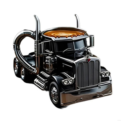 Caneca de café de resina em formato de caminhão semi-reboque 350ml Caneca decorativa para uso na cozinha e escritório Ornamento de mesa 87HA