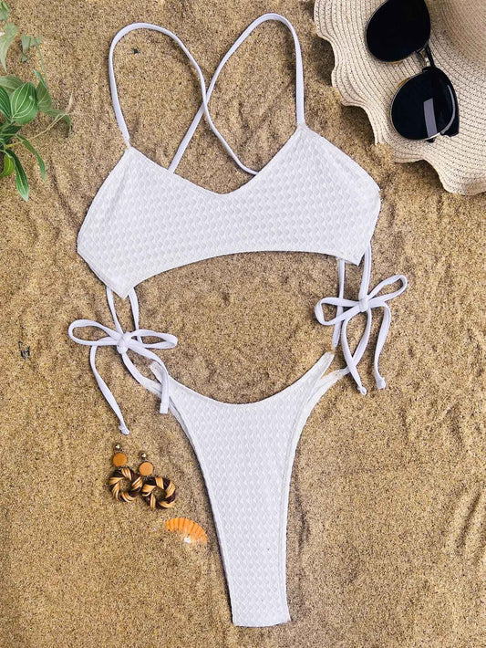 Sexy hollow tie swimsuit One Piece bikinis Swimwear halter high waist backless lace up bathing suit beach outfits bodysuits