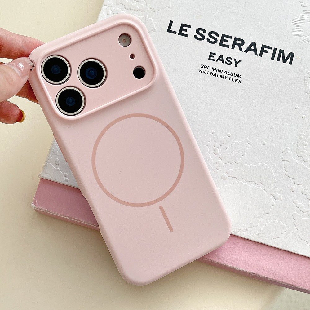 Capa de Silicone Magnética de Carregamento Sem Fio MagSafe de Cor Sólida para iPhone 17 Pro Max/17/17 Pro Capa Traseira Protetora