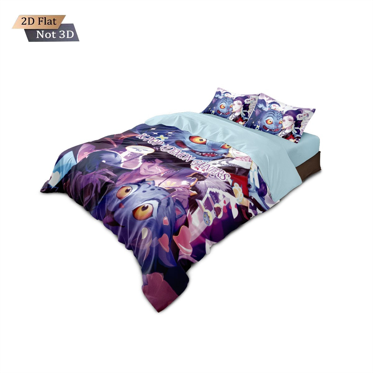 3pcsK-Pop Demon Hunters Printed Chipless Bedding, Multi Sized Bedding, Dormitory duvet Cover, Soft Machine Washable Decoration