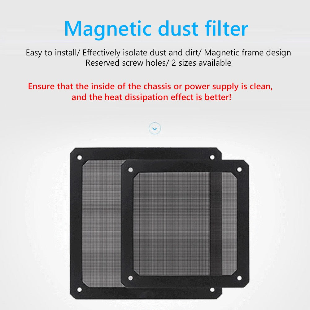 80mm 90mm 120mm 140mm PC Chassis Cooling Fan Dust Filter Magnet Dustproof Mesh Cover Computer Chassis Net Guard with Hole