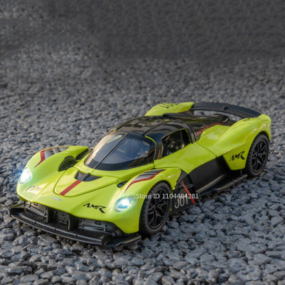 1:32 Valkyrie Vulcan Liga Carro Esportivo Modelo de Brinquedo de Metal Fundido Porta Aberta Luz de Som Carro Miniatura Puxar para Trás Menino Presente de Natal