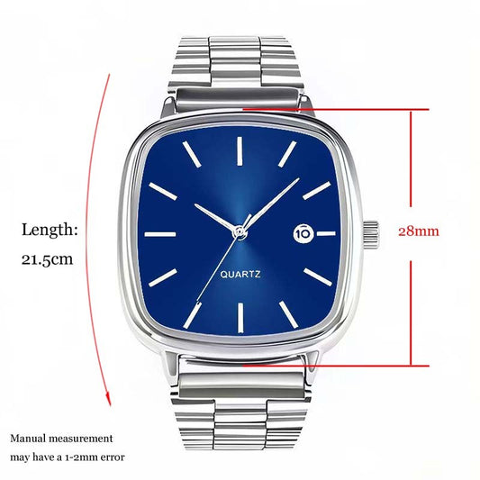 Luxury Square Quartz Watch for Men Casual Student Fashion Simple Design Versatile Stylish Calendar Watches Male Female