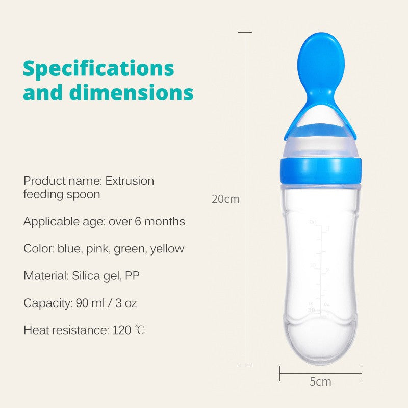 Silicone BabyFeeding Spoon Silicone Food Supplement Children's Rice Paste Bottle Babies accessories newborn Toddler Baby Goods