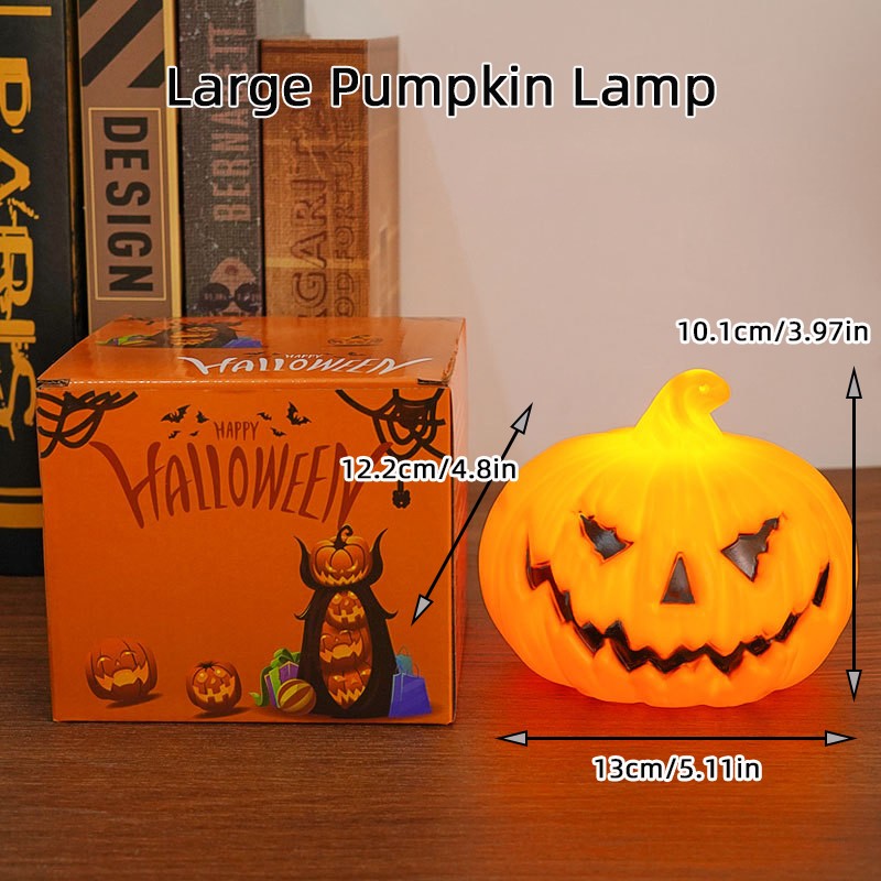 Halloween LED Pumpkin Lamp Ornaments Horror Atmosphere Kids Toy 2026 Halloween Party Home Decor Decoration Supplies