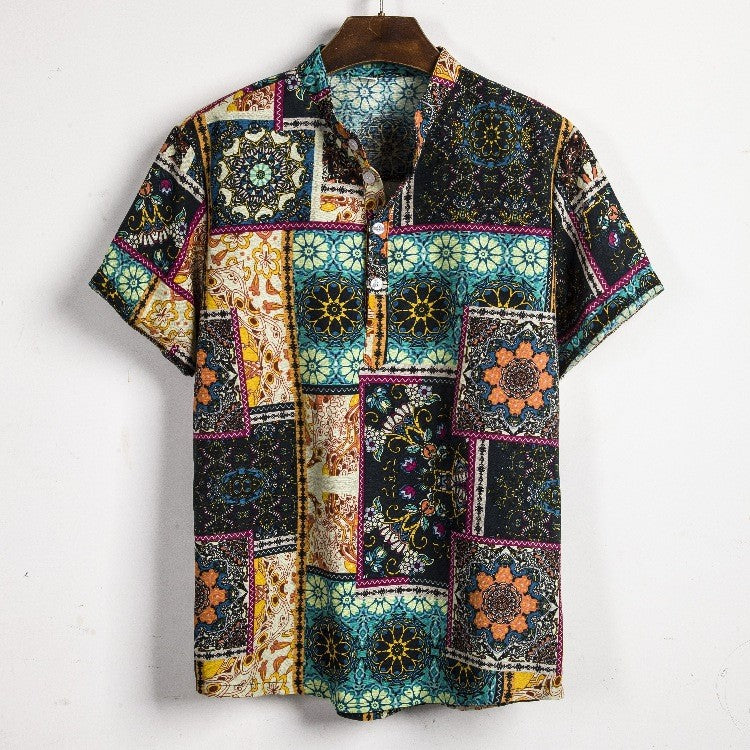 2024 new Hawaiian Cotton High Quality Shirts Men's Oversize Shirt Man Tiki Fashion Clothing Blouses Luxury Social T-shirts