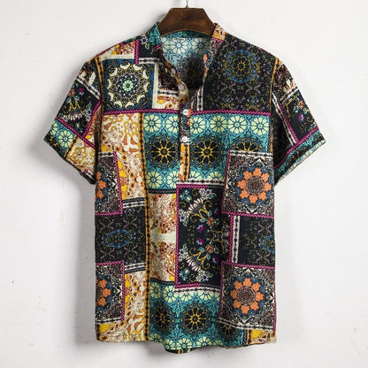 2024 new Hawaiian Cotton High Quality Shirts Men's Oversize Shirt Man Tiki Fashion Clothing Blouses Luxury Social T-shirts