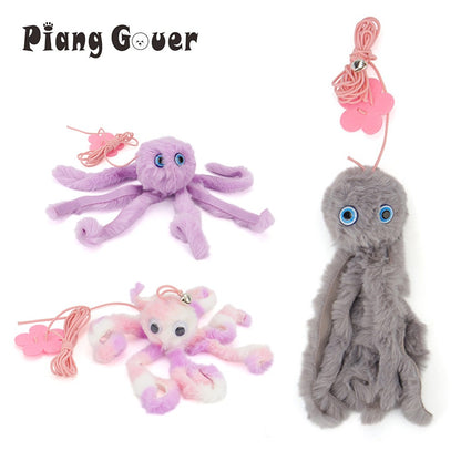 Brinquedo Pequeno de Polvo para Gatos, Brinquedo para Gatos com Ventosa, Lula Retrátil Pendurada na Porta, Suprimentos para Animais de Estimação, Interativo
