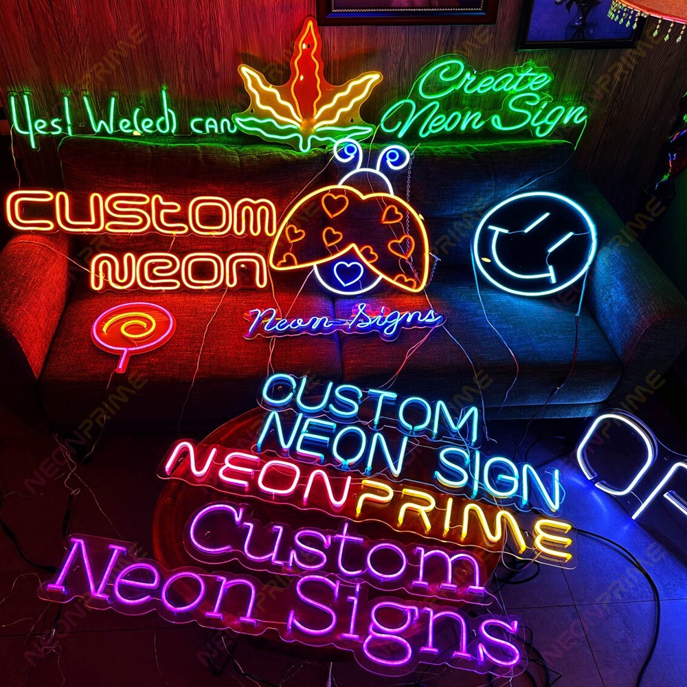 Custom Acrylic Sign UV Neon Sign Business Decor Logo Beauty Salon Nail Hair Studio Custom Company LED Neon Light Dropshipping