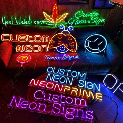 Custom Acrylic Sign UV Neon Sign Business Decor Logo Beauty Salon Nail Hair Studio Custom Company LED Neon Light Dropshipping