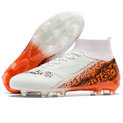 High-top Football Boots, Long Spikes Football Boots, Professional Firm Ground Non-Slipping Training Soccer Cleats for Big Boys