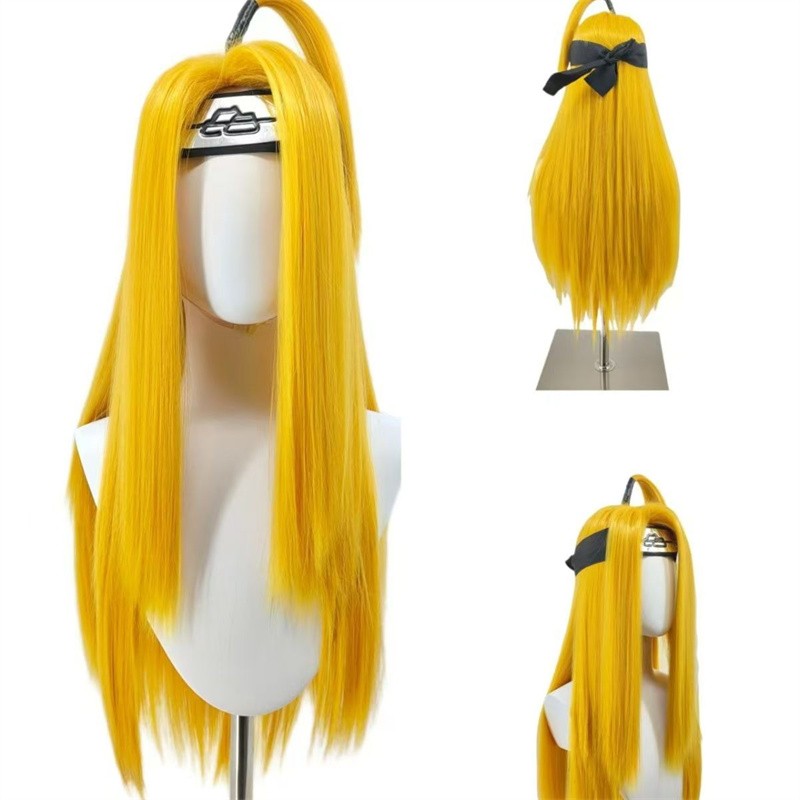HOKAGE NINJA Peruca Cosplay Deidara Peruca Sintética Longa Lisa Anime Coser Fibra Resistente ao Calor Peruca de Alta Qualidade Festa Diária