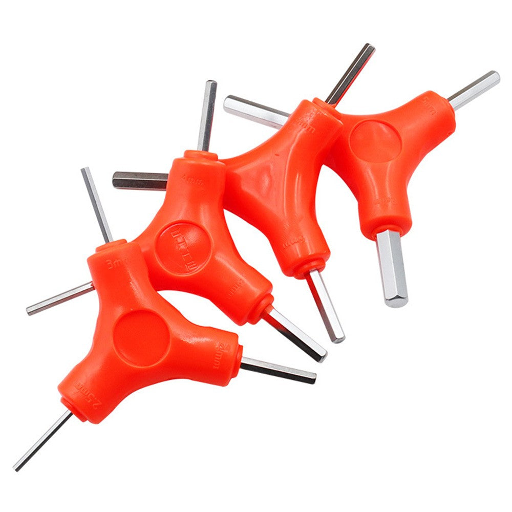 Chave Allen 3 em 1 Trident 2.5/3/4/5/6/8mm Conjunto de Chaves Sextavadas Ferramentas de Manutenção de Bicicletas em Aço Carbono