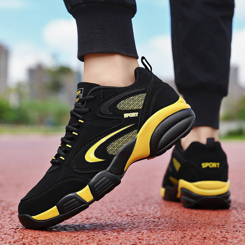 Plus Size Men's Trendy Colour Block Sneakers, Comfy Non Slip Lace Up Casual Durable Shoes For Men's Outdoor Activities