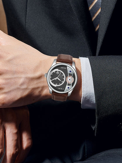 TOMI Set Gift Box for Men's Minimalist Business Quartz Watch Luxury Versatile Double Strap Detachable Watch Festival Gift