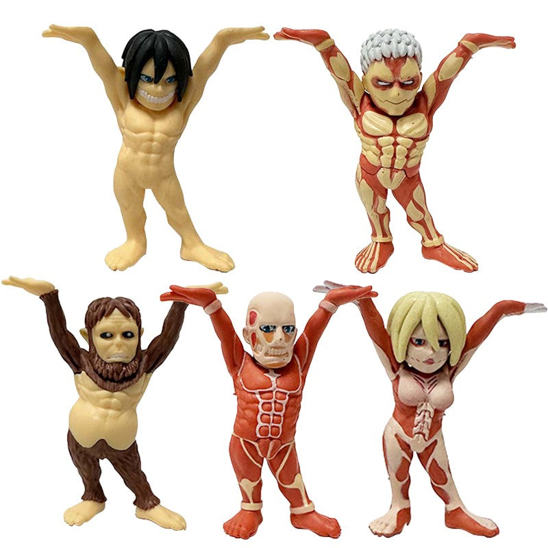 6cm Ataque dos Titãs Anime Figura Eren Jaeger Boneco de Ação 5 Peças Coleção Modelo Decoração de Quarto Brinquedos de Presente de Natal para Crianças