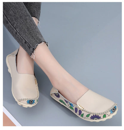 New Moccasins Women Flats Spring Female Leather Loafers Slip on Ballerina Women Casual Shoes Zapatos Mujer Plus Size 35-46