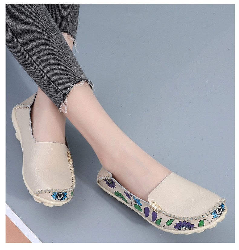 New Moccasins Women Flats Spring Female Leather Loafers Slip on Ballerina Women Casual Shoes Zapatos Mujer Plus Size 35-46
