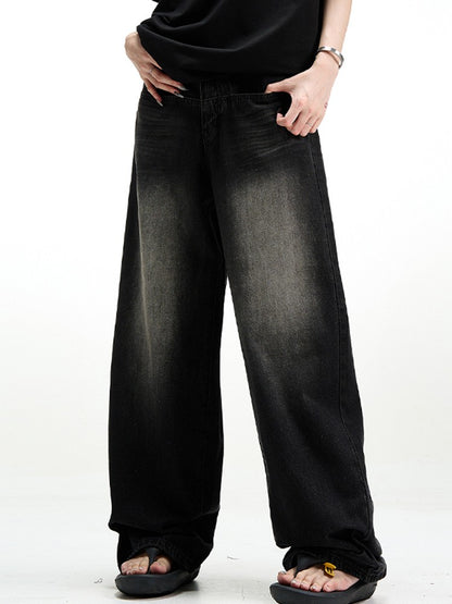 Calça Jeans Masculina Clássica Americana Hip Hop Rap Perna Larga Juventude Popular Masculina Reta Retrô Solta Calças Jeans Oversized